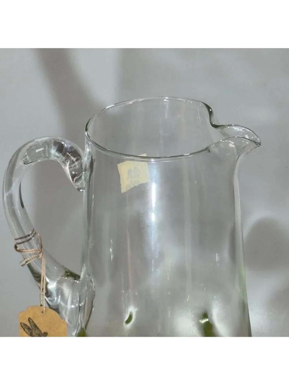 PartyLite Handmade Casa Glass Pitcher & Margarita Glass Set With Colorful Bases